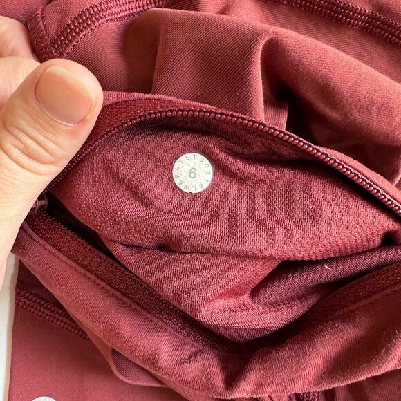 Lululemon Athletica Pace Rival‎ Cropped Leggings Womens Size 6 in Maroon Red - Picture 3 of 10
